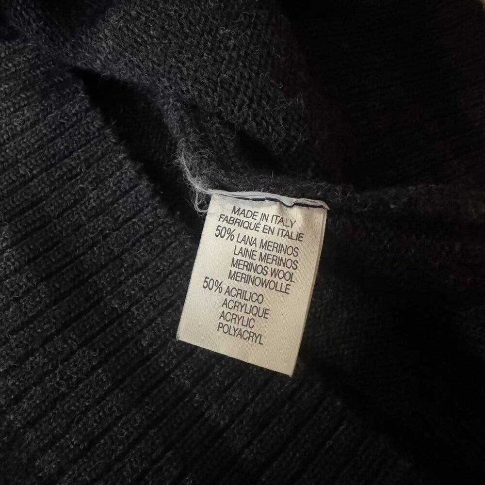 Imperial Made in Italy Wool‎ Blend V-Neck Charcoal Gray and white - Picture 4 of 5